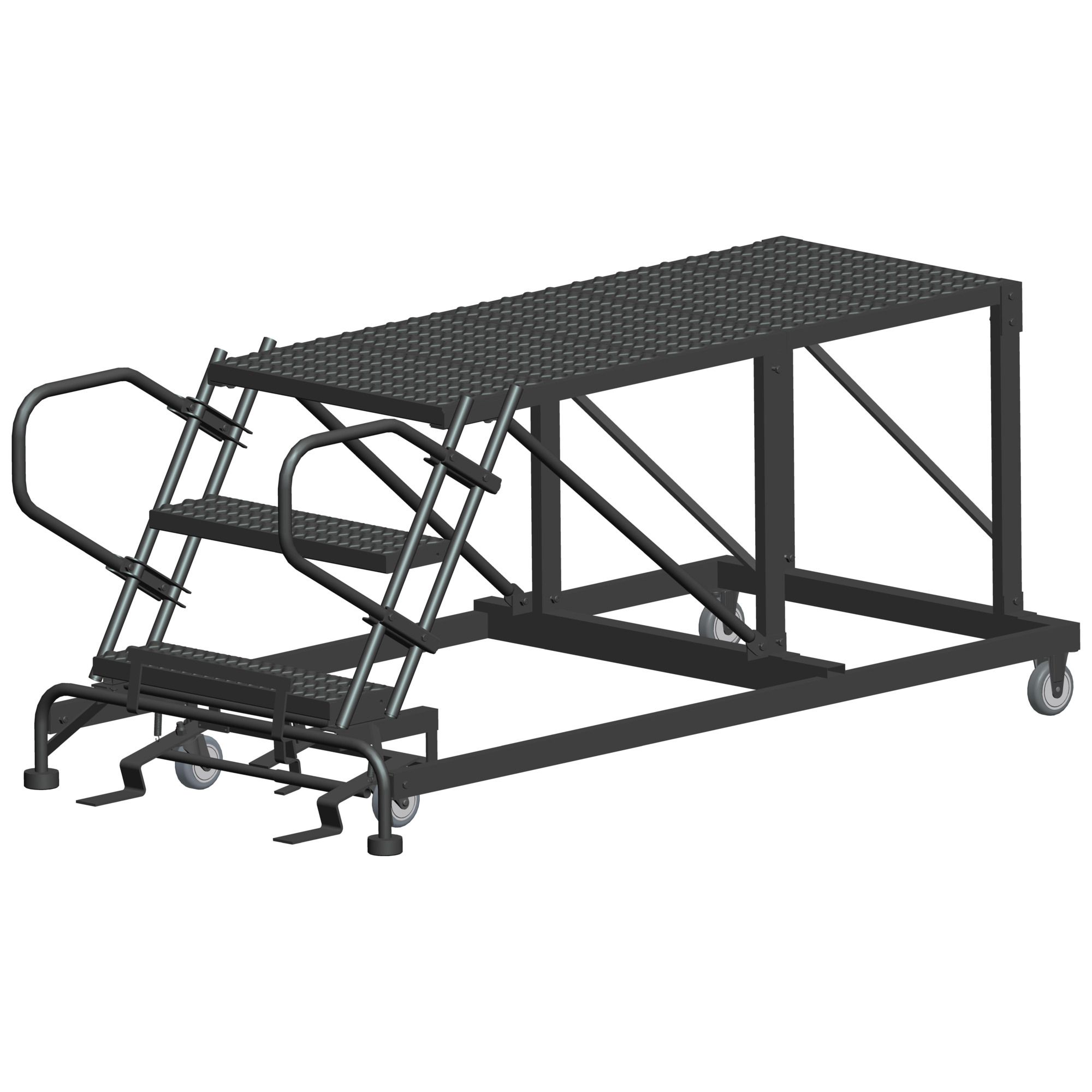 Ballymore, Rolling Work Platform, Overall Height 30 in, Steps 3, Material Steel, Model# SW-SNR3-3660